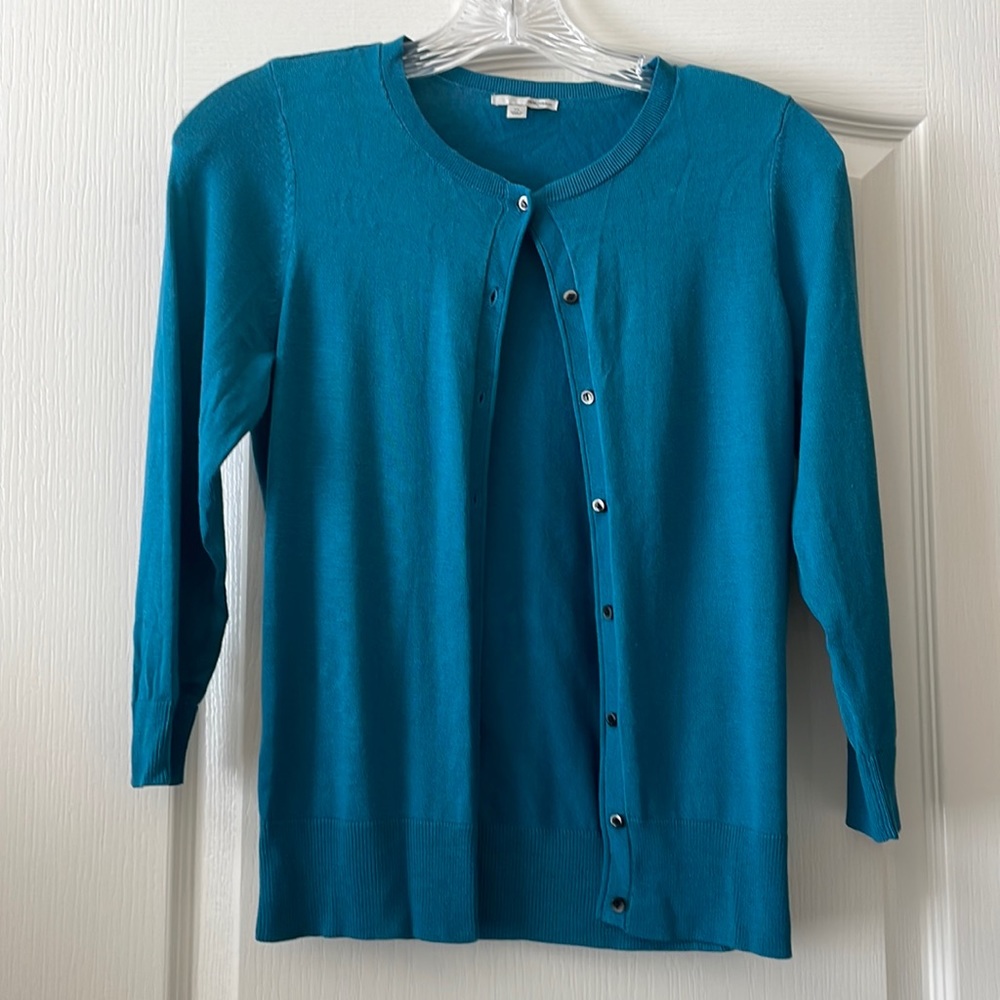 Teal blue cardigan from Nordstrom!